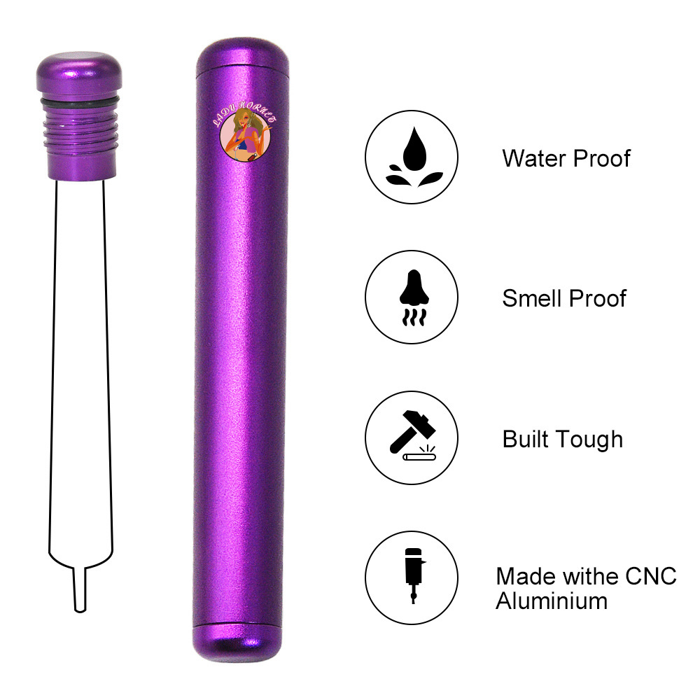 Metal Tube Container Waterproof Storage Tube Holder purple