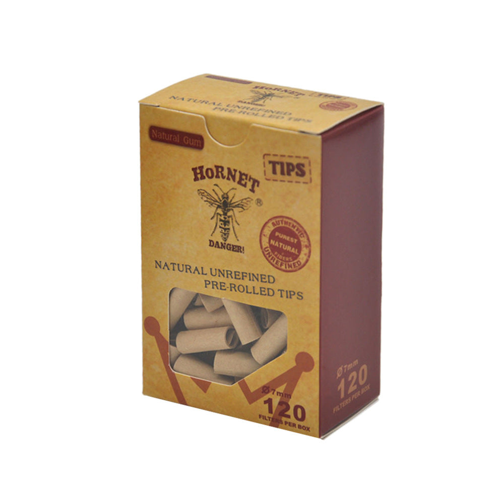 HORNET Cigarette Rolling Paper Filter Tips 7MM Slim Natural Gum