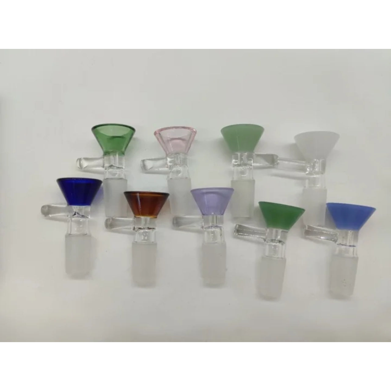 glass male bowls with multiple colors