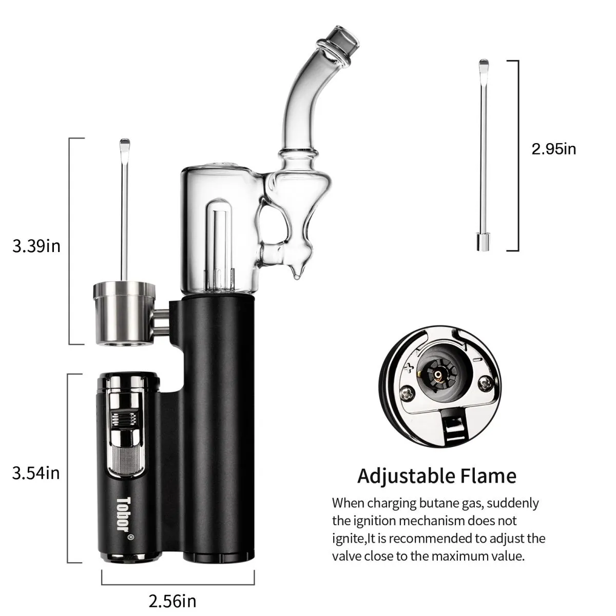 Bazoka pro Portable Mechanical Dab Rig black with size
