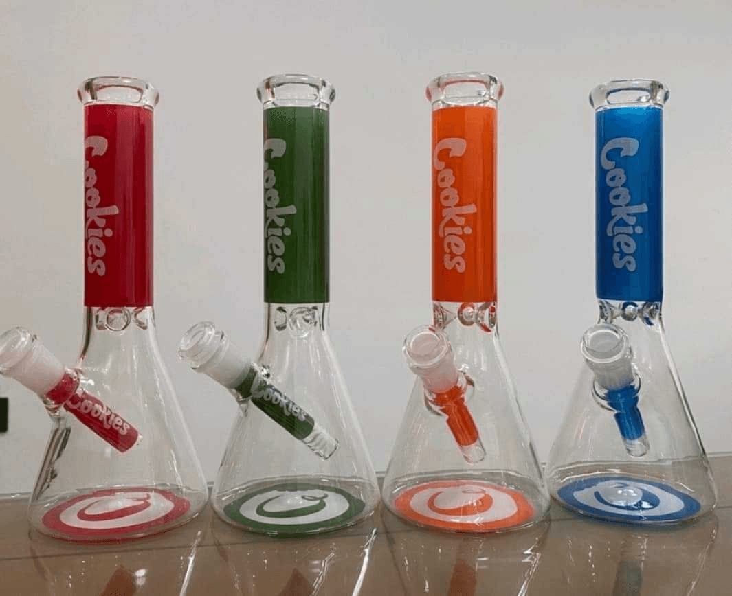 Cookies Beaker Glass bong Water Pipe with Ice Catcher Portable - Puffingmaster