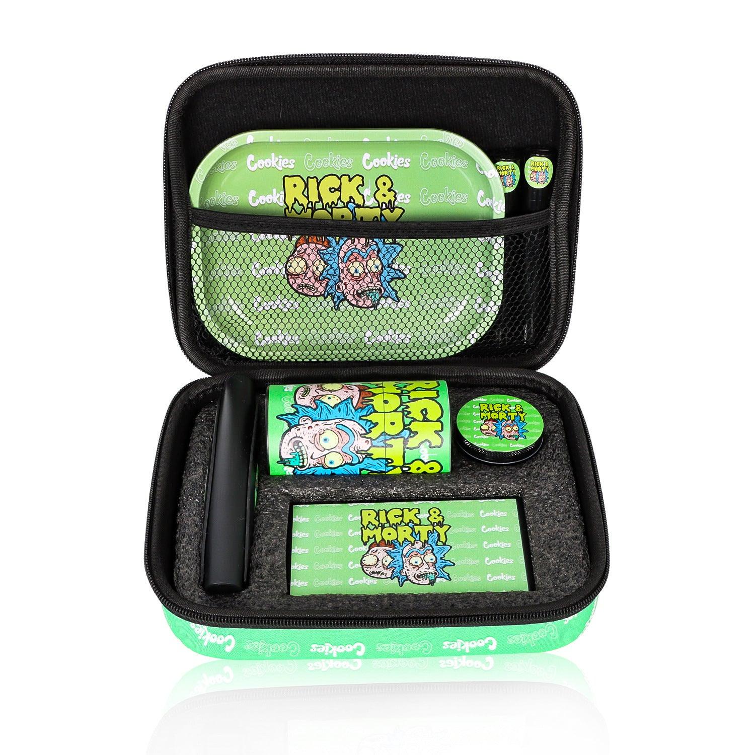 Cookies Rolling Tray Set Case 8 Pieces Grinder with Tobacco Bag Smoking Accessories - Puffingmaster