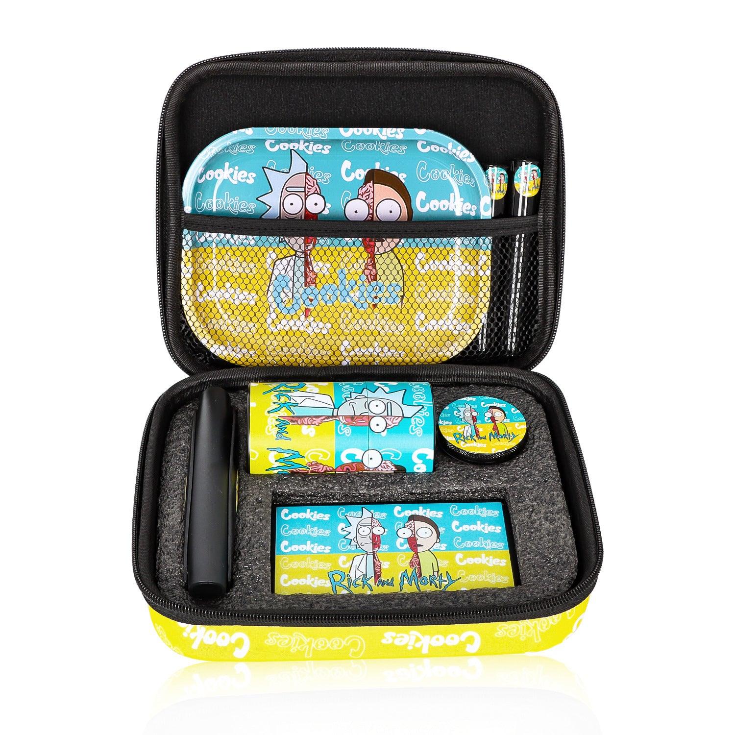 Cookies Rolling Tray Set Case 8 Pieces Grinder with Tobacco Bag Smoking Accessories - Puffingmaster