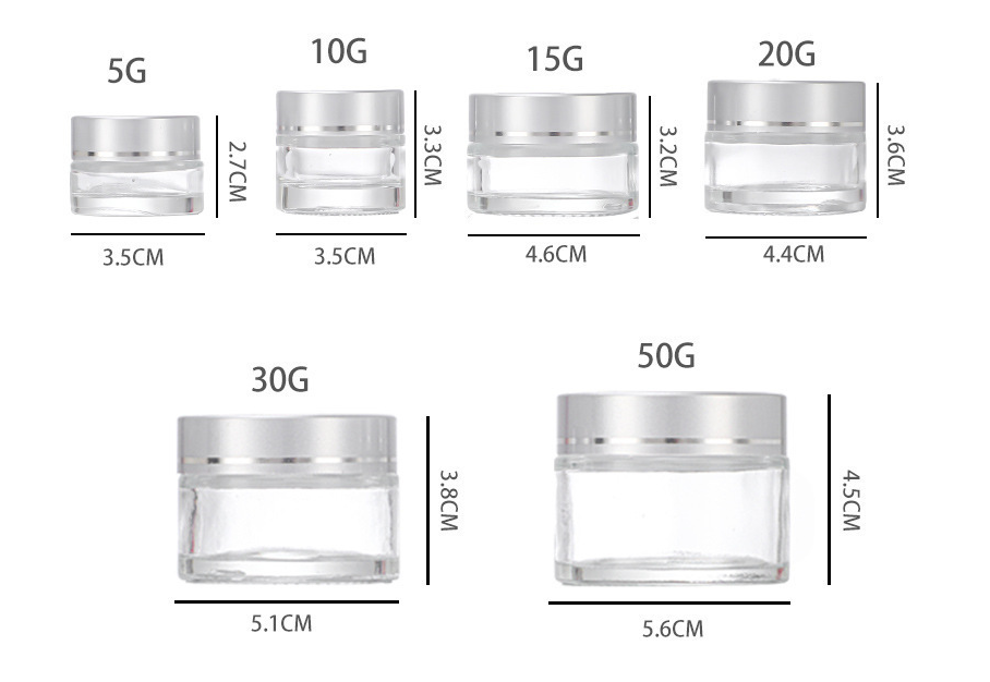 glass jar containers with different sizes
