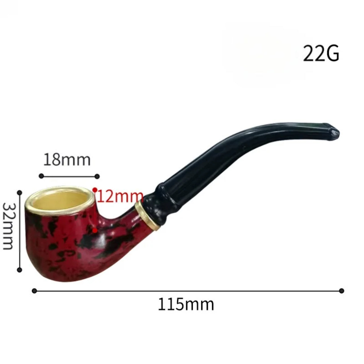 Pipa negra hecha a mano | 110mm Vintage madera duradera curvada tabaco cigarro pipas para fumar pipa accesorios para fumar