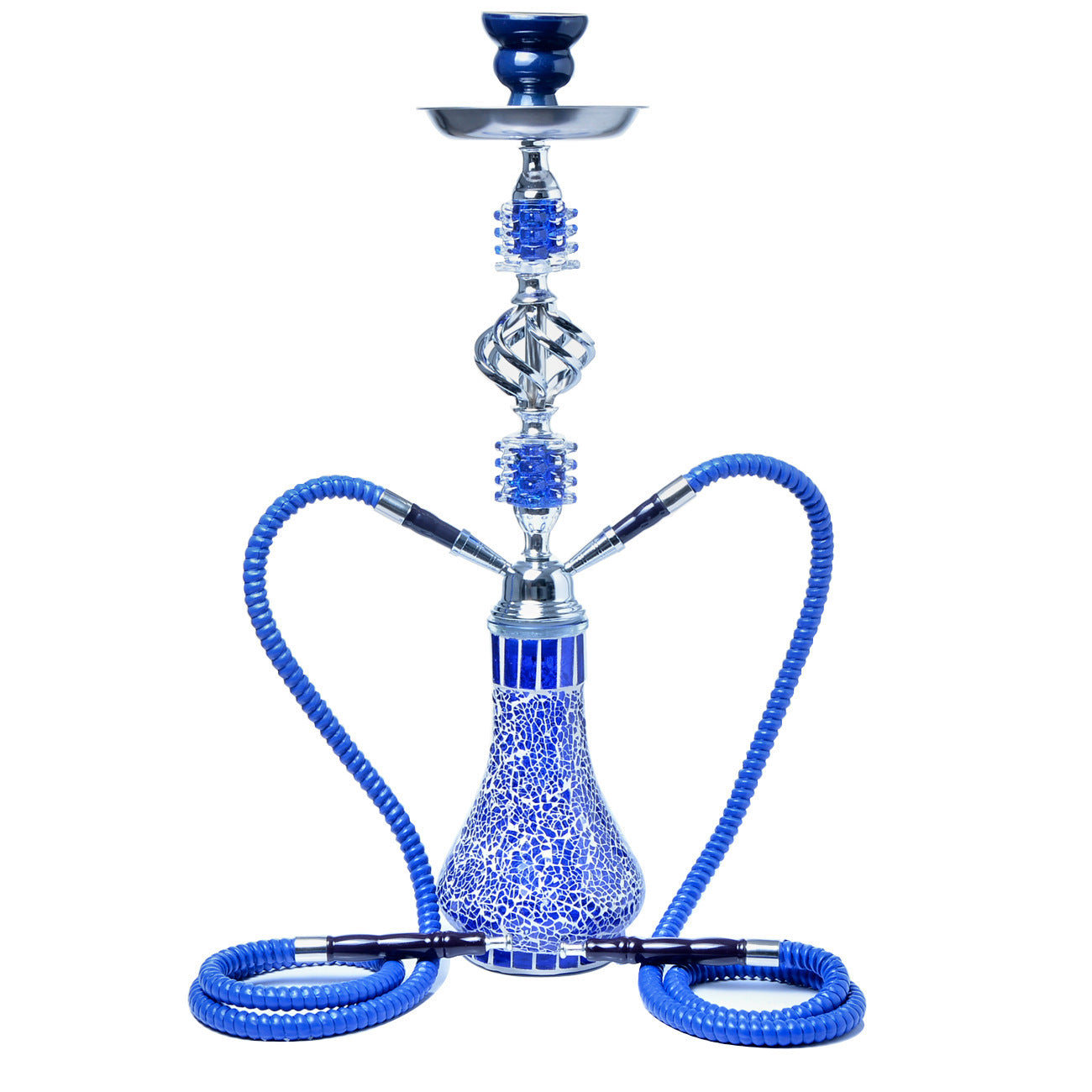Arabic Double Hose Hookah Set Shisha Narguile with Glass Vase