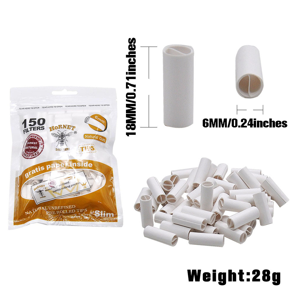 Hornet 6mm Natural Pre-rolled Paper white