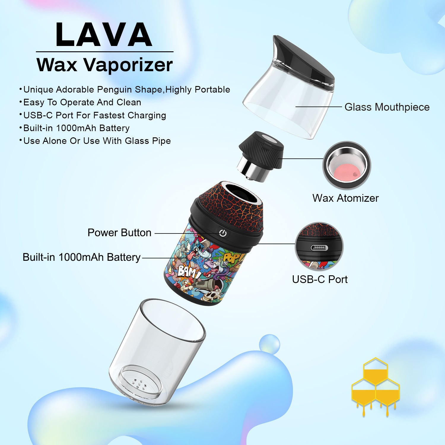 LAVA Wax Vaporizer with accessories