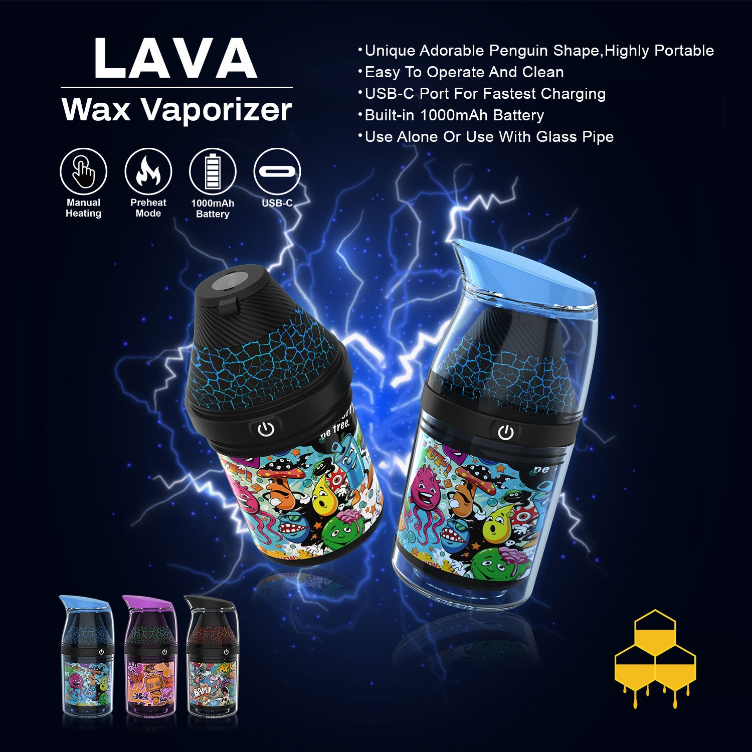 LAVA Wax Vaporizers with specifications
