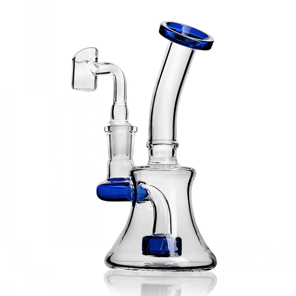 mini glass dab rig blue with 14mm bowl