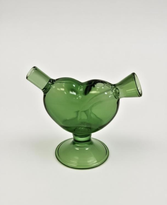 Heart Shaped Mini Joint Bubbler green