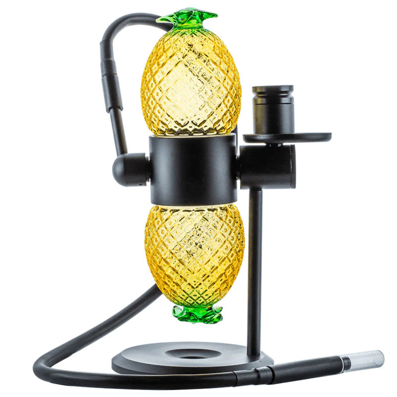 pineapple gravity bong 360° rotating glass hookah black