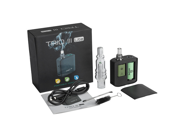 Trio III 3-in-1 Dry Herb Vaporizer Kit with glass bubbler