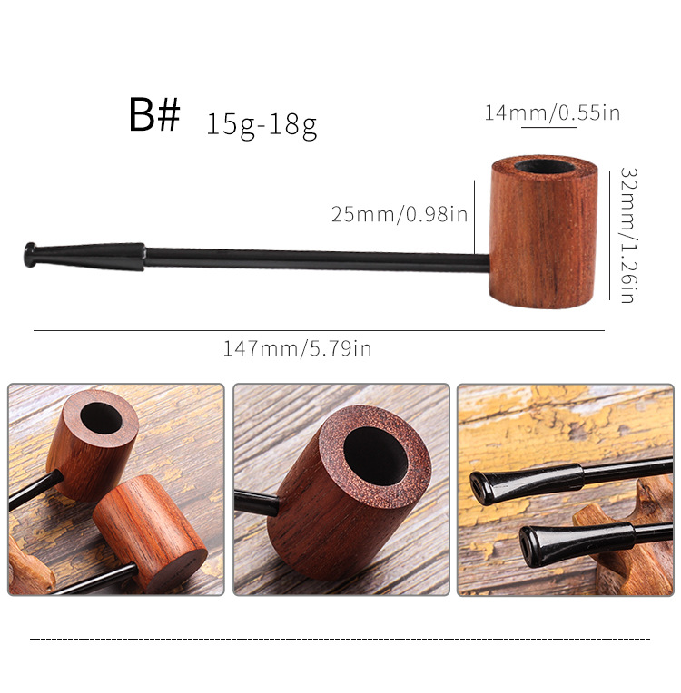 red wooden pipe with size