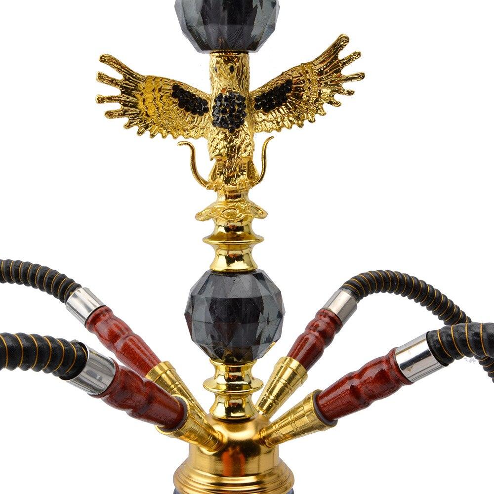 Arab Eagle Shape Glass Metal Ceramic Hookah Set | Narguile Completo 4 Hoses Bar Shisha Set | Water Pipe Cachimba Nargile Sheesha Narguile Chicha - Puffingmaster
