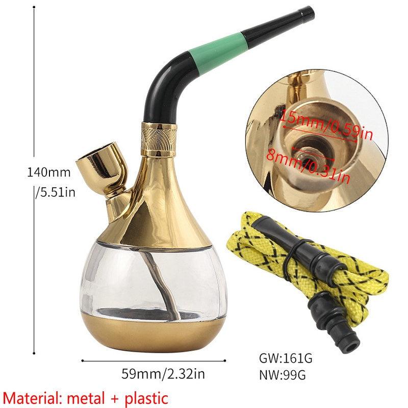 Hookah Metal Plastic Full Set | Double Filter Shisha Set | Old-fashioned Water Pipes Lightweight Portable Detachable - Puffingmaster