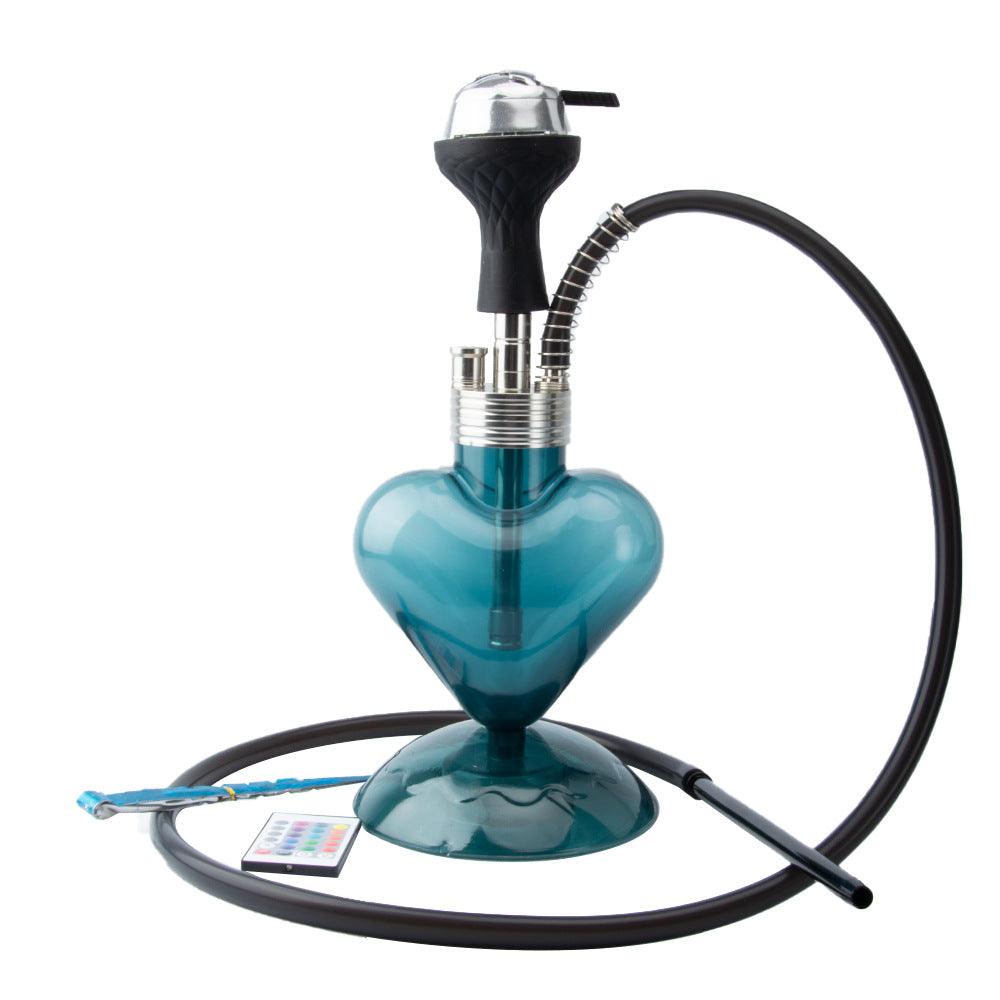 LED Love Shape Hookah Shisha Set | Acrylic Water Pipe Cachimba Nargile Sheesha Narguile Chicha for Bar Party Home - Puffingmaster