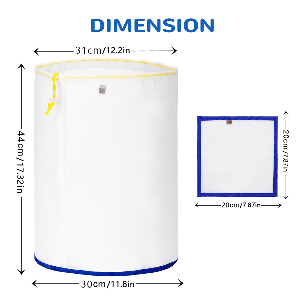 5 gallon bubble hash bag with size
