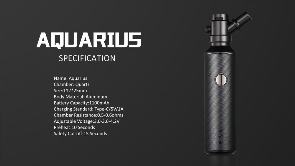 ANIX Aquarius Wax Vaporizer Wax Pen with specifications