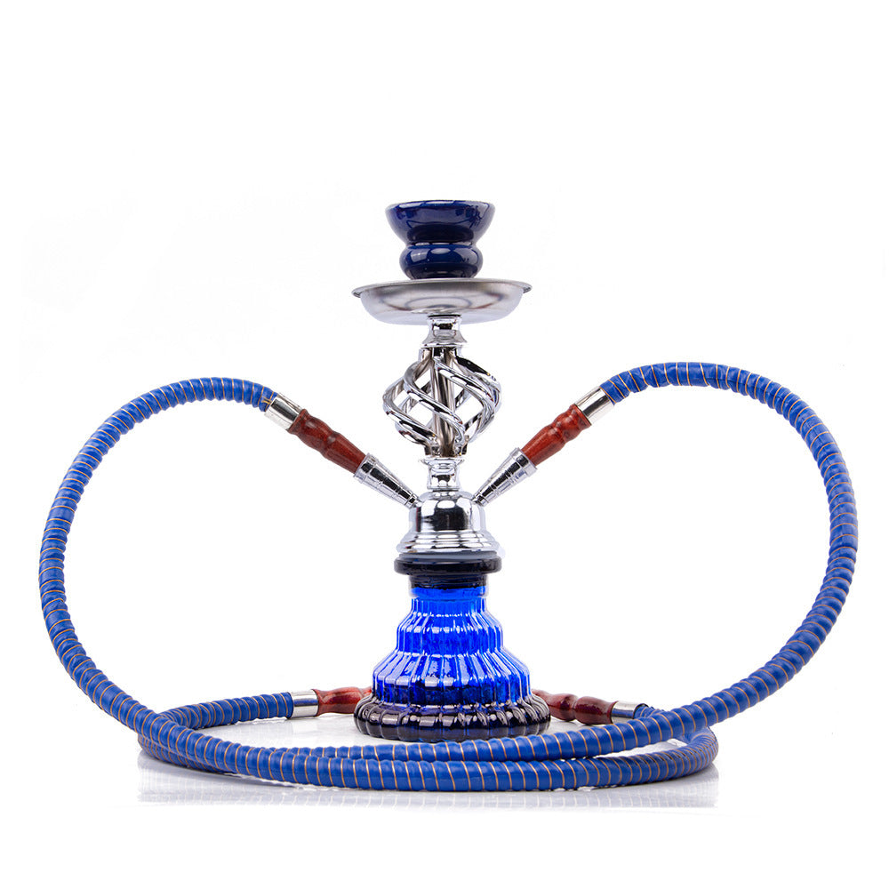Arab Double Hose Twist Ball Narguile Glass Shisha Hookah Set
