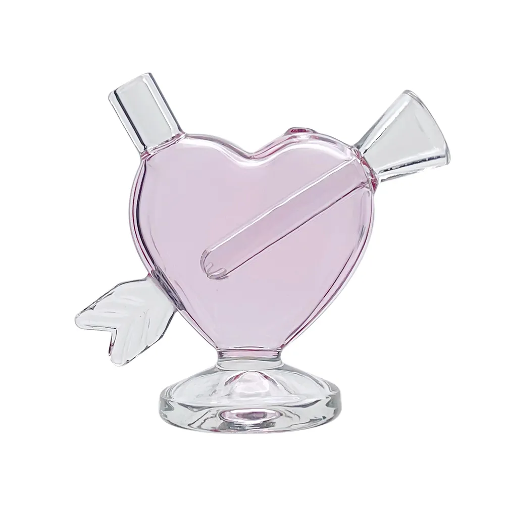 Cupids Heart-Shaped Pink Bubbler