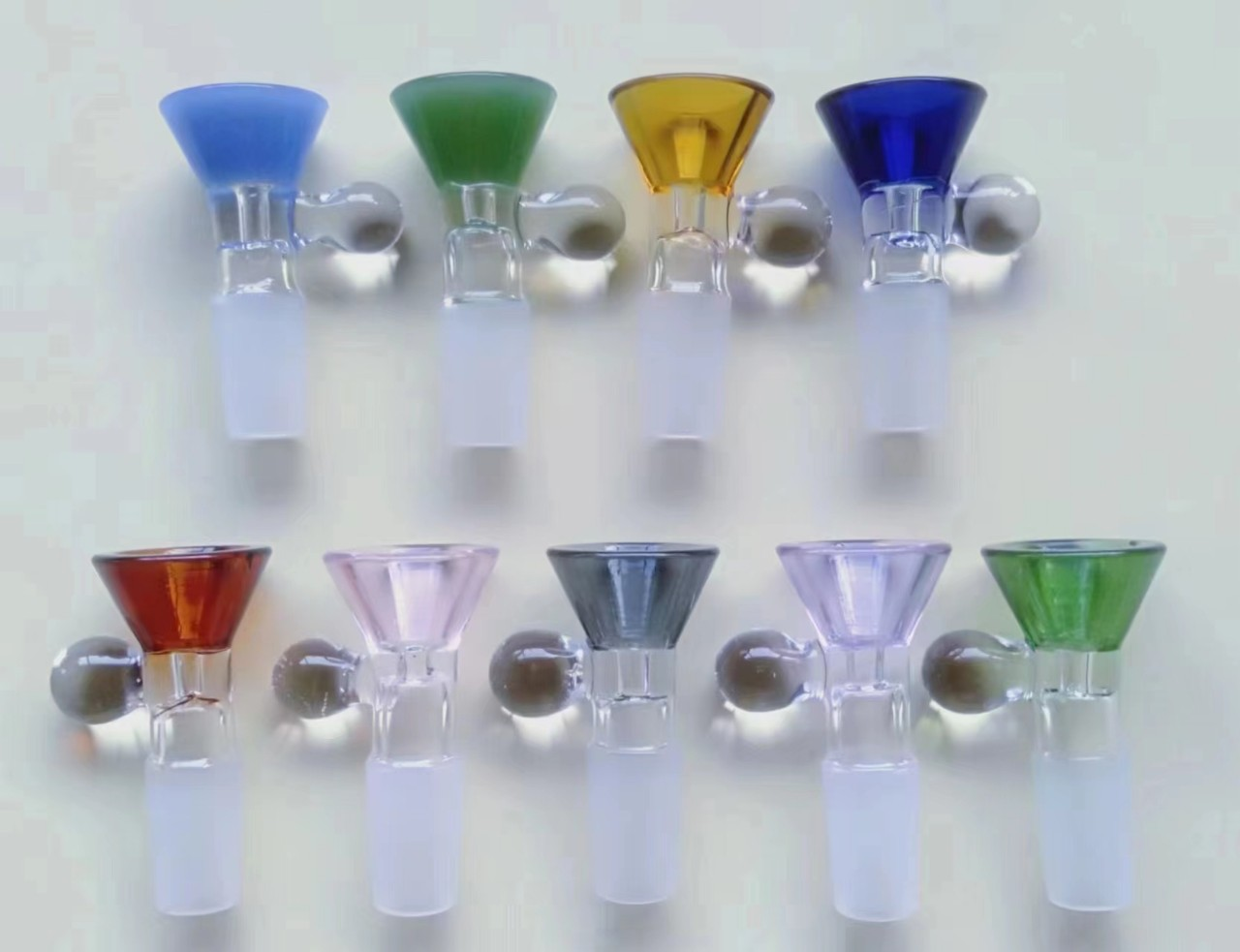 glass male bowls with multiple colors