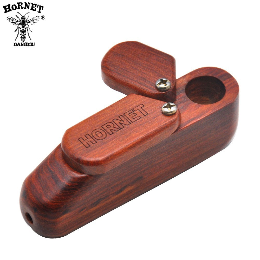 Hornet Wooden Smoking Pipe Rotating with Tobacco Storage Box