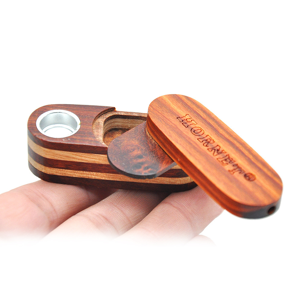 Hornet Wooden Smoking Pipe Rotating with Tobacco Storage Box