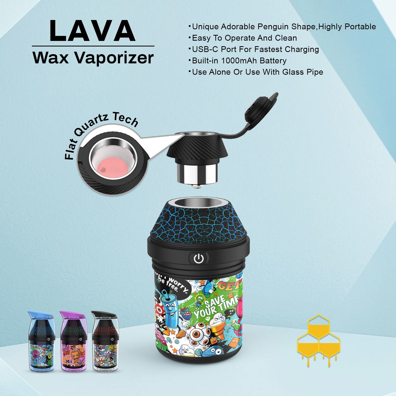 LAVA Wax Vaporizer with specifications