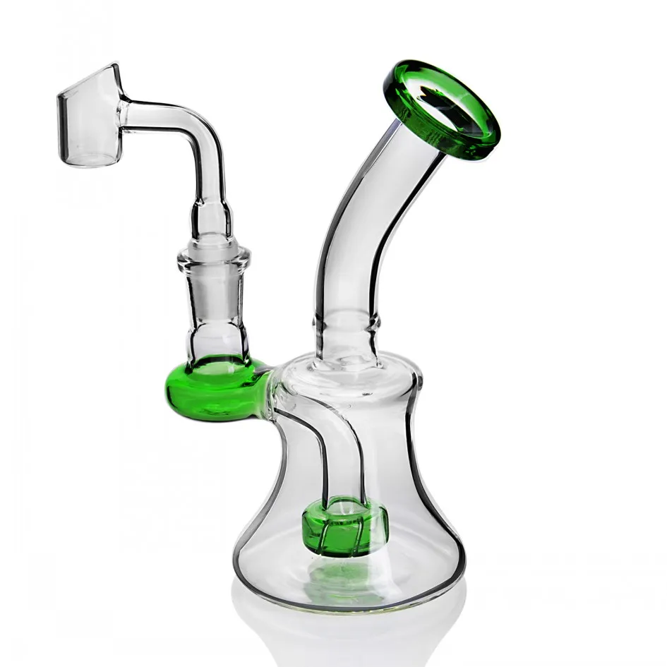 mini glass dab rig green with 14mm bowl