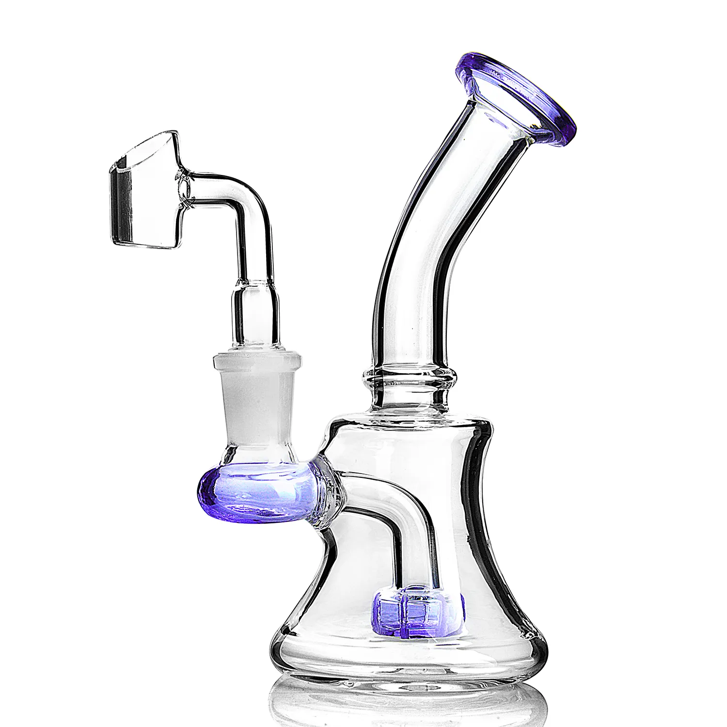mini glass dab rig purple with 14mm bowl