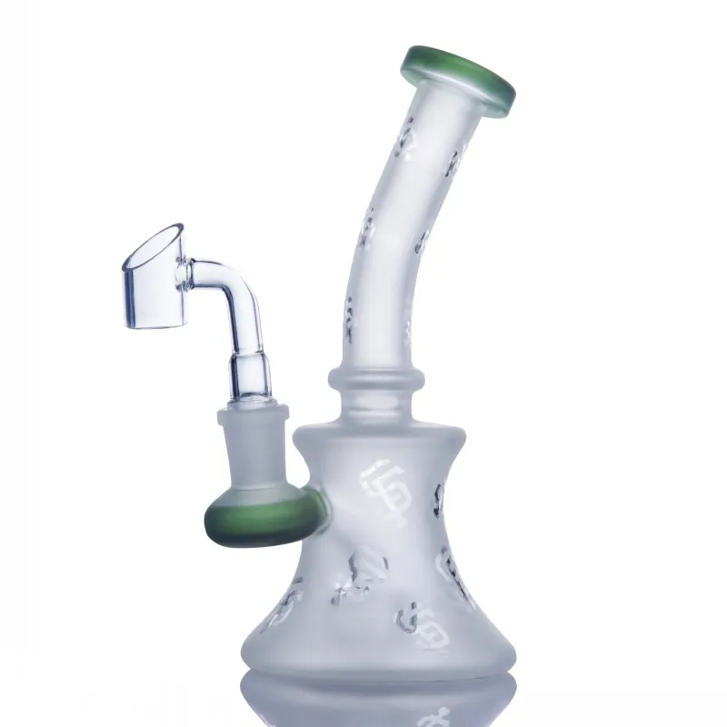 mini glass dab rig white with 14mm bowl