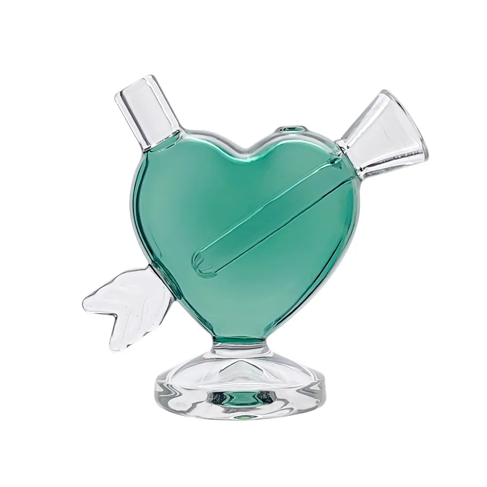 Cupids Heart-Shaped green Bubbler