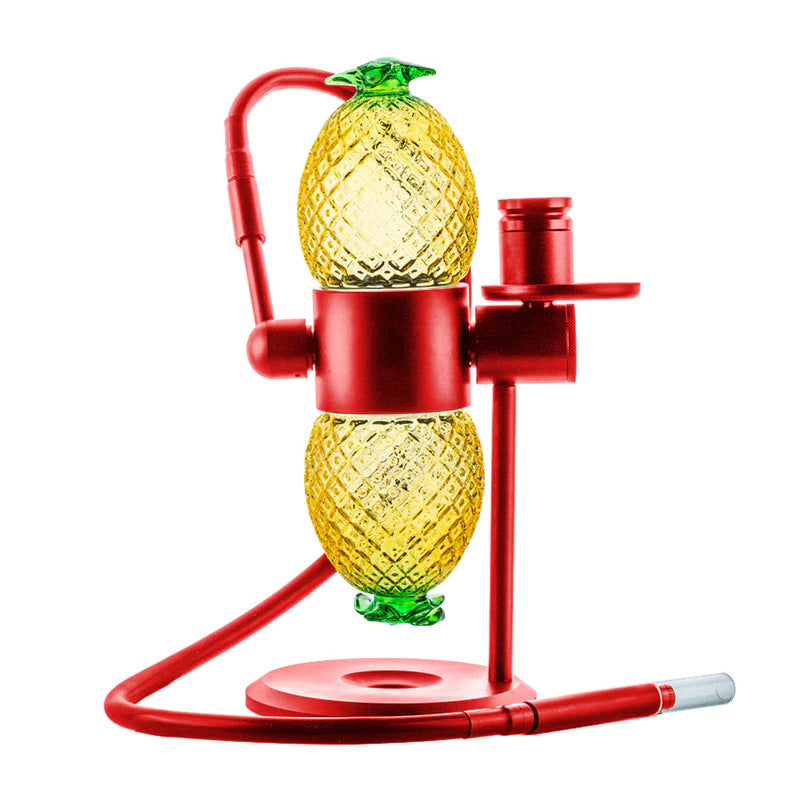 pineapple gravity bong 360° rotating glass hookah red