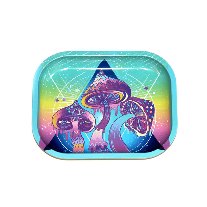 Metal Tinplate Rolling Smoking Tray Tobacco Storage Plate Grinder Tool 