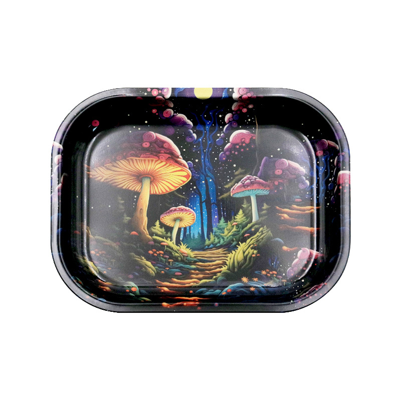 Metal Tinplate Rolling Smoking Tray Tobacco Storage Plate Grinder Tool 