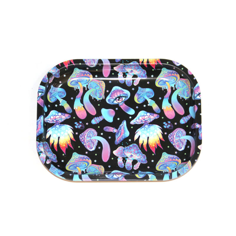 Metal Tinplate Rolling Smoking Tray Tobacco Storage Plate Grinder Tool 