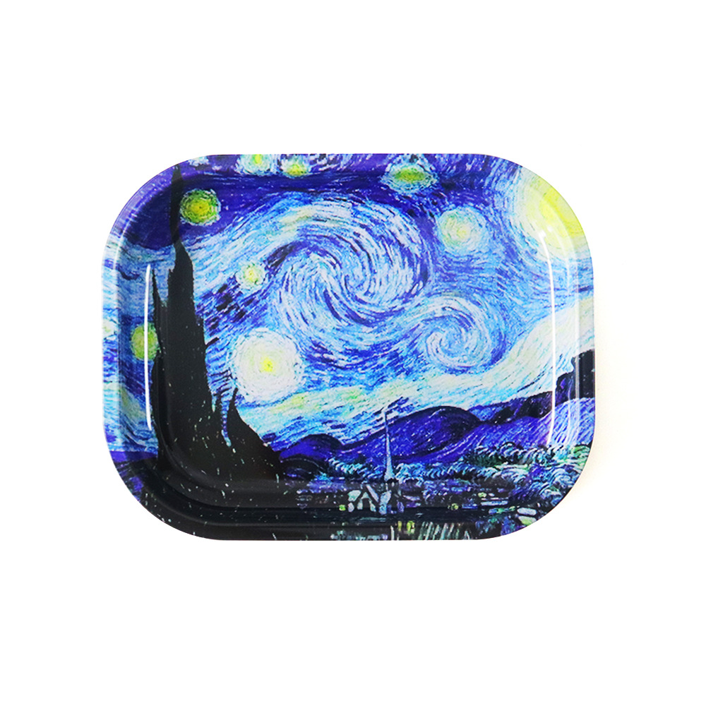 Metal Tinplate Rolling Smoking Tray Tobacco Storage Plate Grinder Tool 