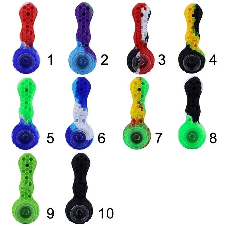 Silicone Tobacco Pipe | Hand Pipe with Metal Dab Tool Lightweight Portable - Puffingmaster