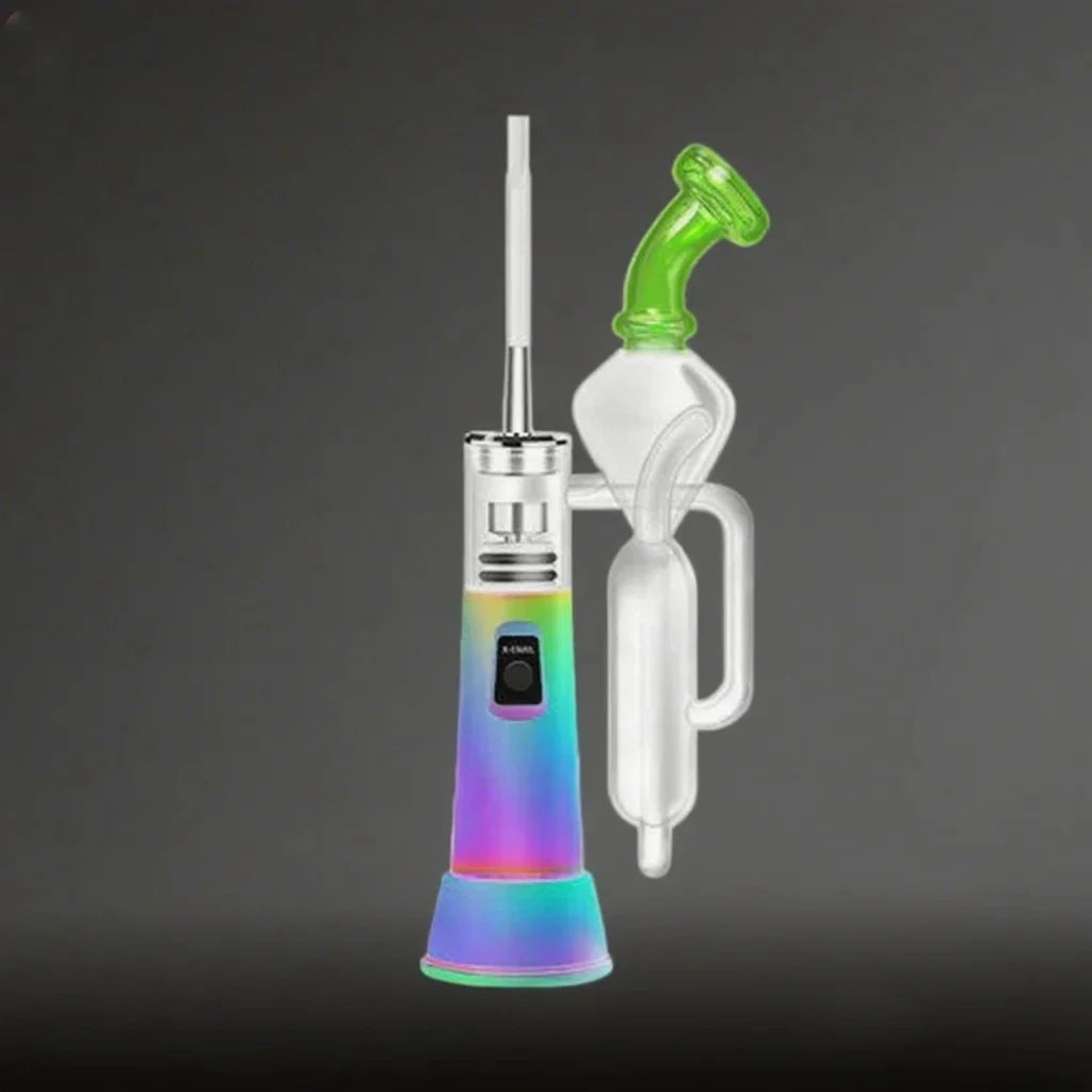 leaf buddi x-enail 1500mah e-rig wax vaporizer kit rainbow