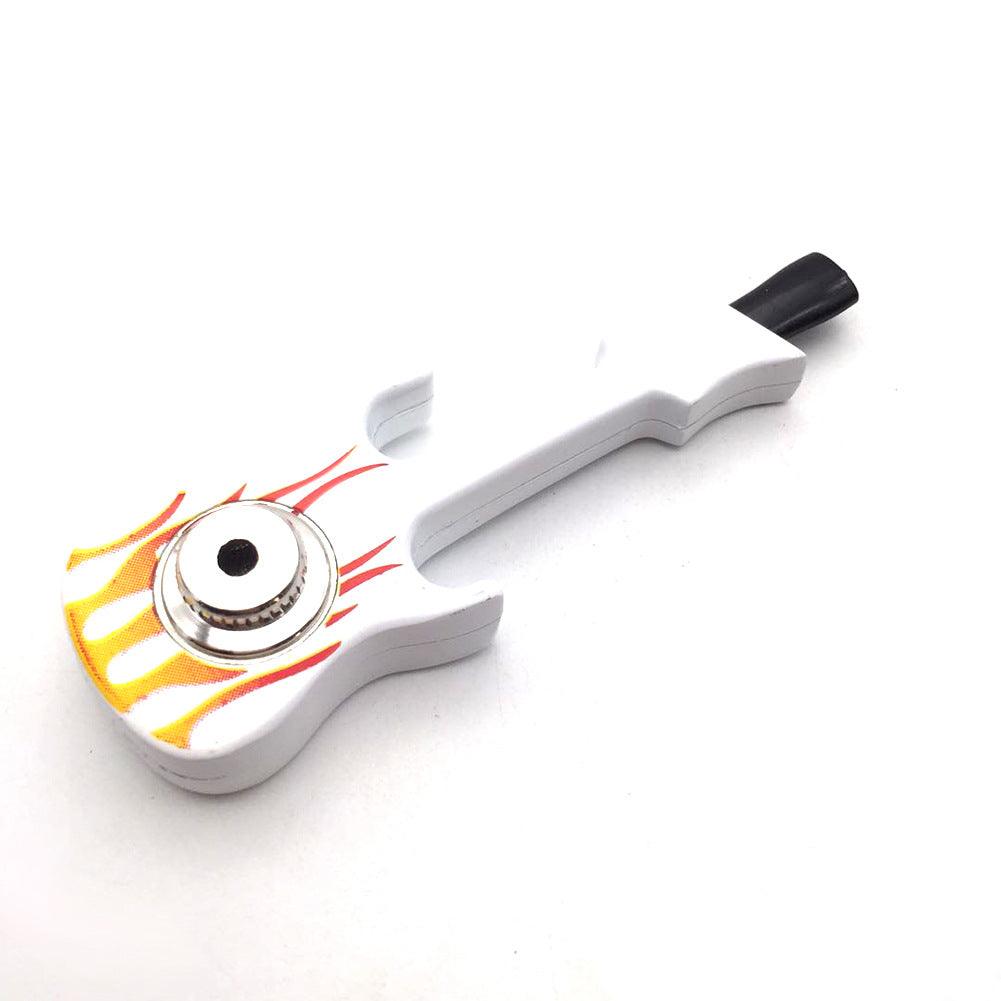 Metal Guitar Pipe | Creative Skull Printed Detachable Portable Pipe with Cover and Mesh - Puffingmaster