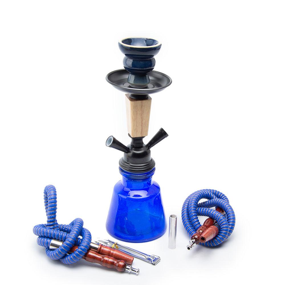 Small Size Double Tube Hookah Set | With Hose Bowl Narguile Accessories Wood Chimney Set - Puffingmaster