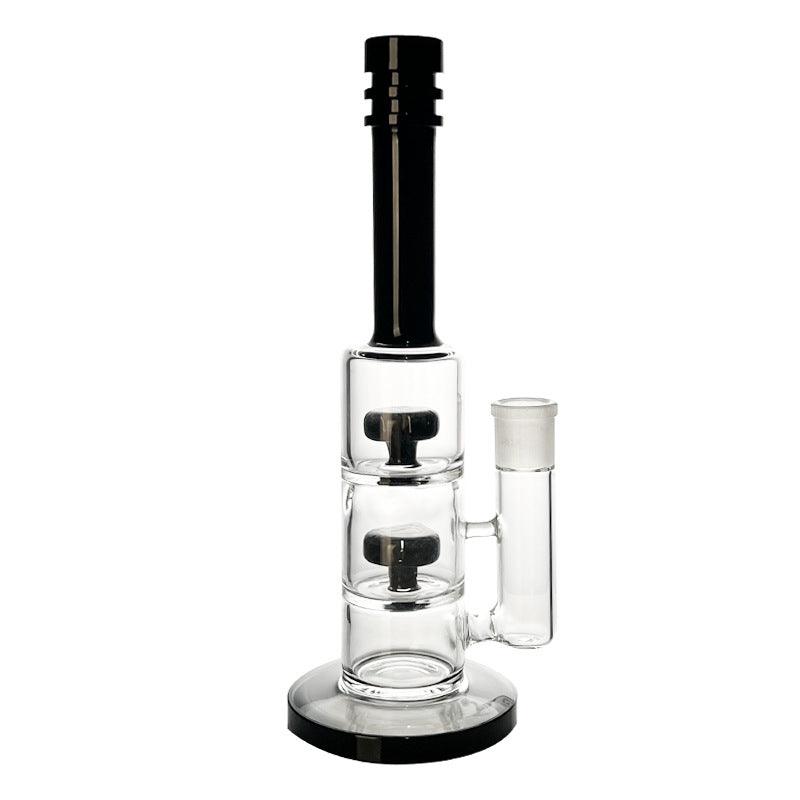 Clear Glass Handicraft Bong | Black White Water Pipe Smoking Puffing Lightweight Durable - Puffingmaster