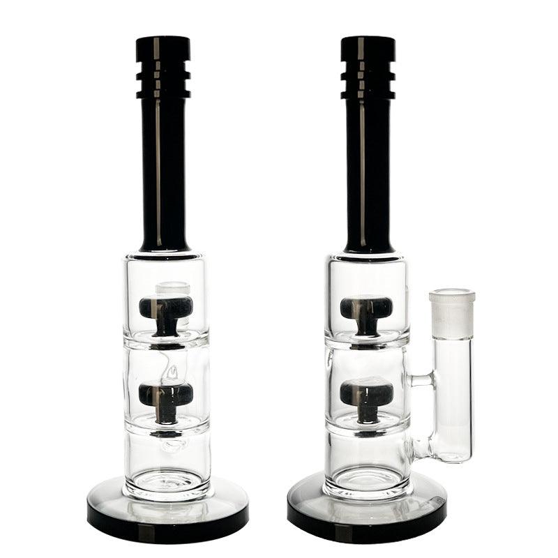 Clear Glass Handicraft Bong | Black White Water Pipe Smoking Puffing Lightweight Durable - Puffingmaster