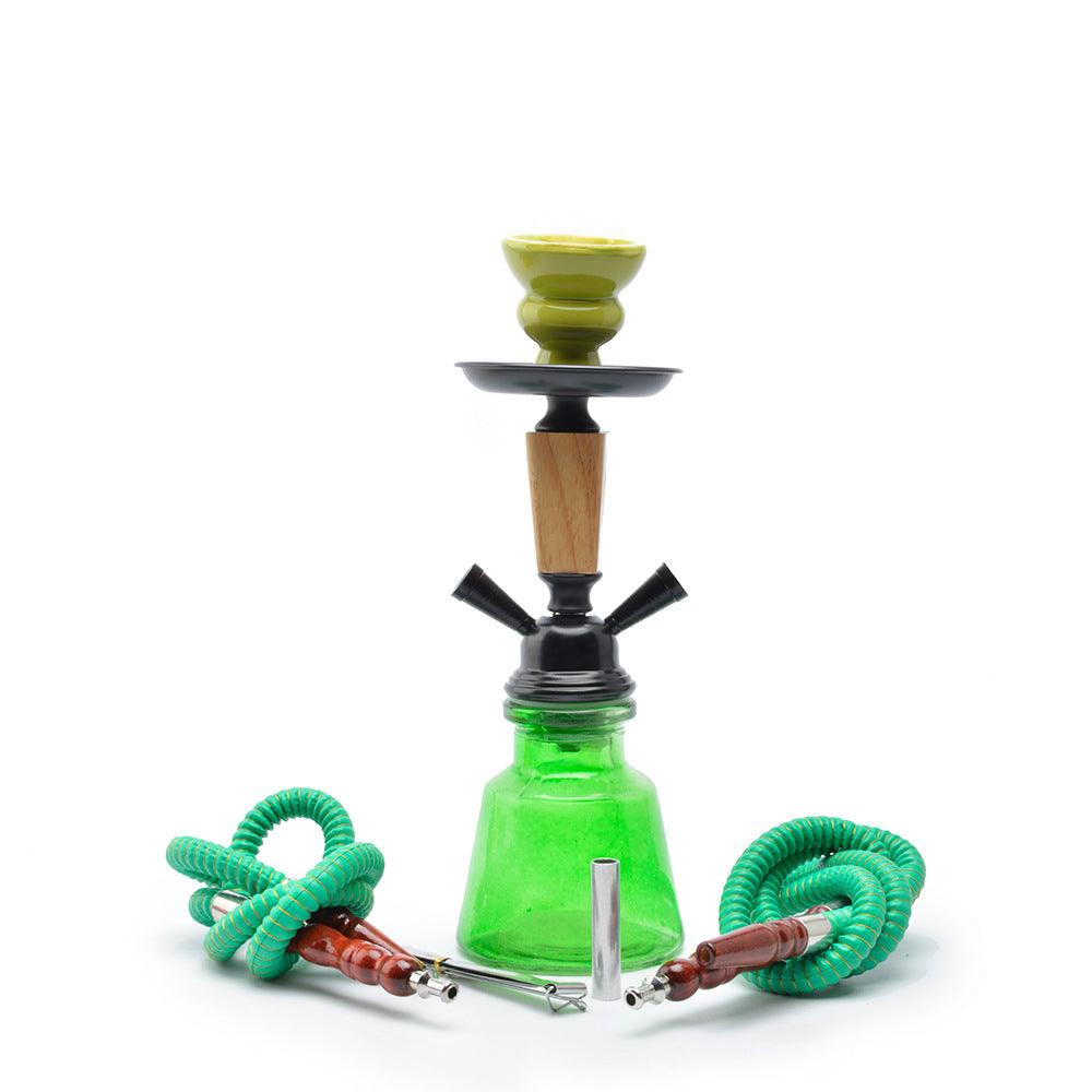 Small Size Double Tube Hookah Set | With Hose Bowl Narguile Accessories Wood Chimney Set - Puffingmaster