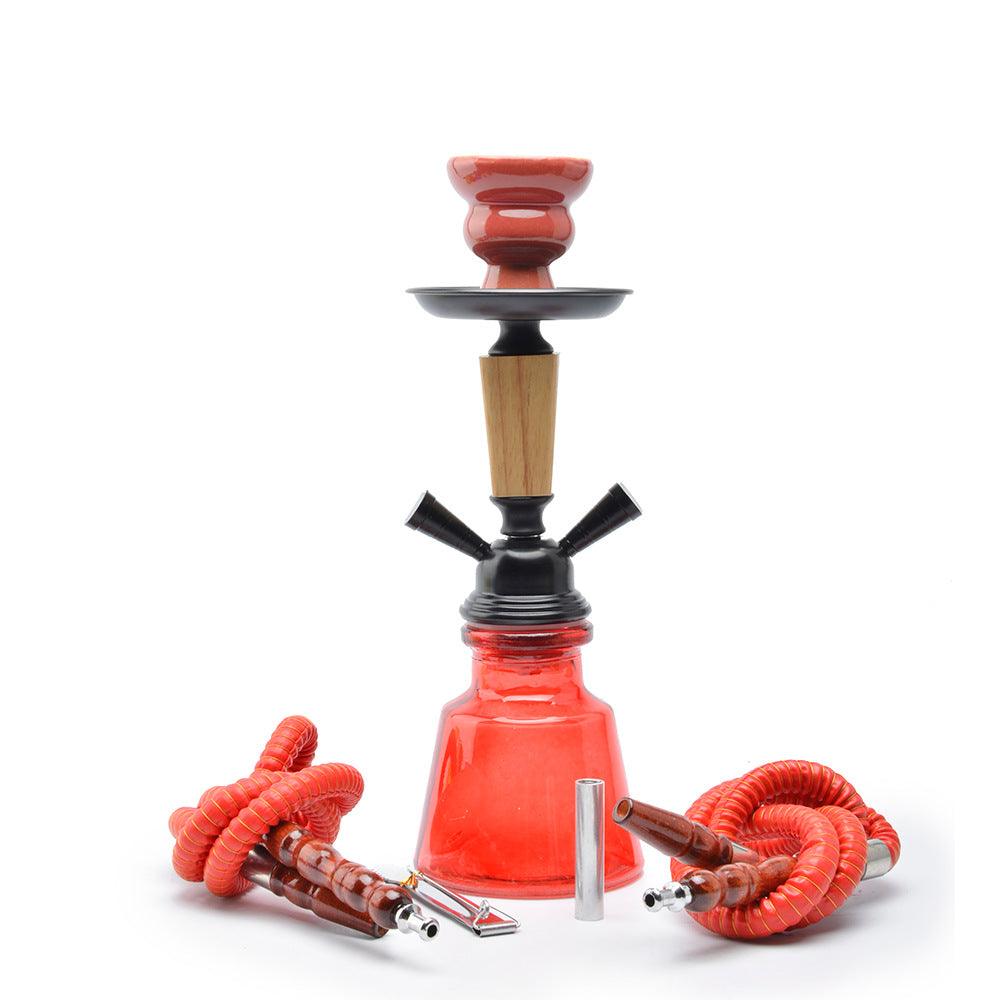 Small Size Double Tube Hookah Set | With Hose Bowl Narguile Accessories Wood Chimney Set - Puffingmaster