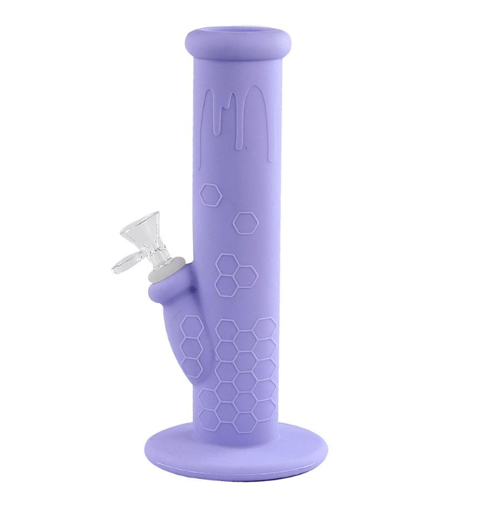Silicone Bong | Straight Smoking Water Pipes Portable with Glass Bowl - Puffingmaster